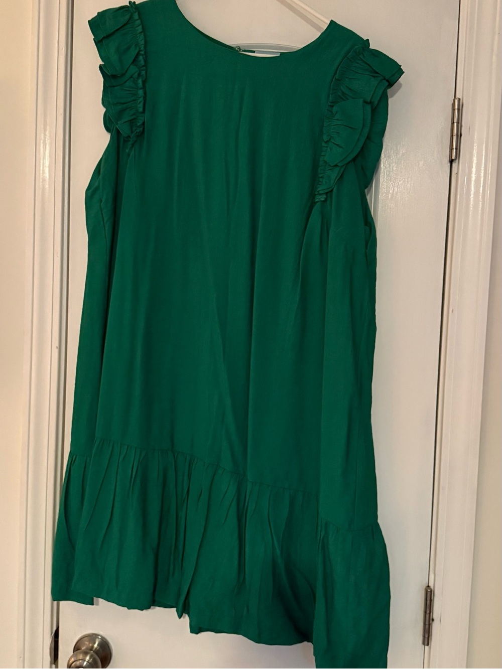CeCe Emerald Green Ruffle Sleeve Casual Dress